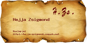 Hejja Zsigmond névjegykártya